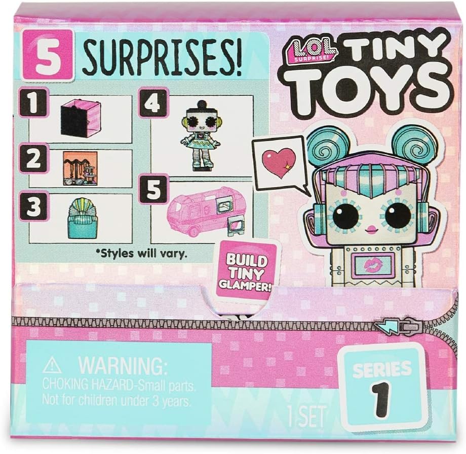L.O.L. Surprise!, Tiny Toys – Set mit 5 Überraschungen, darunter 1 Tiny 1,5 cm, Zubehör, Glamperstück, Überraschungswasser-Funktion, zufällige Modelle zum Sammeln, Spielzeug für Kinder ab 3 Jahren