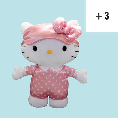 Hello Kitty Giochi Preziosi Peluche Luminoso Melodia per Nanna e Pisolino, Alto 30 cm, Indossa un Simpatico Pigiamino Rosa con Stelle, per Bambini dai 3 Anni