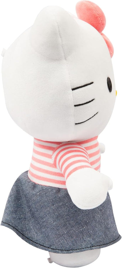 Hello Kitty, Peluche, 30 cm, Modèle Robe Denim, pour Les Enfants dès 3 Ans, HKT131