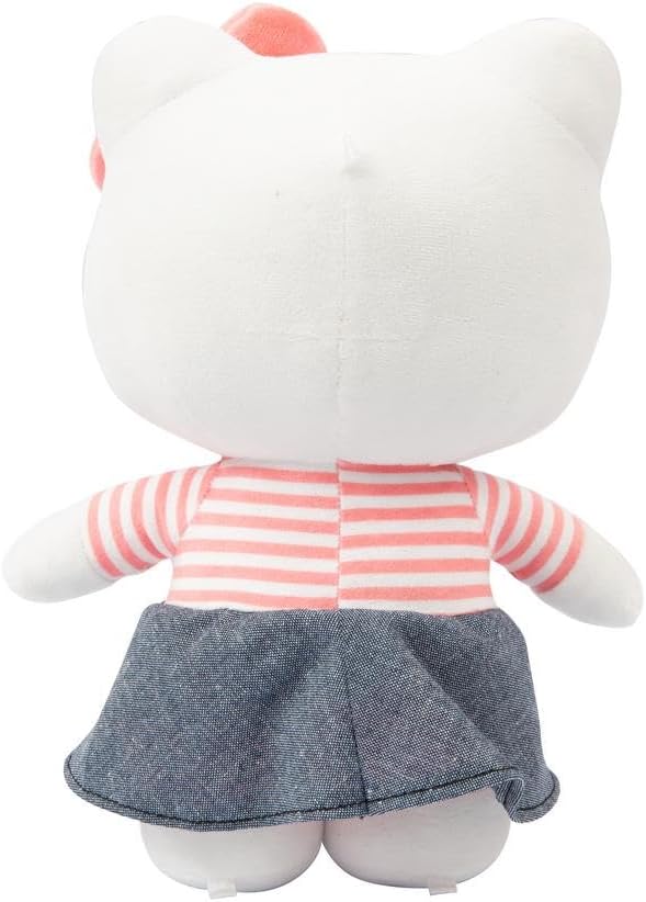 Hello Kitty, Peluche, 30 cm, Modèle Robe Denim, pour Les Enfants dès 3 Ans, HKT131