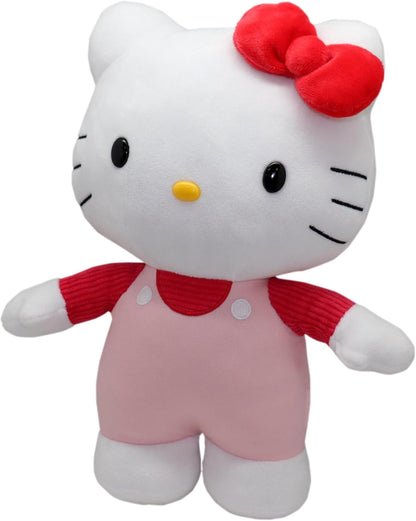 Hello Kitty 30 cm Plüschtier – mit rosa Cord-T-Shirt und rosa Latzhose, weich und kuschelig, Altersgruppen – inklusive Geschenkbox, entzückbares Sammlerstück