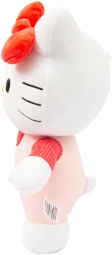 Hello Kitty 30 cm Plüschtier – mit rosa Cord-T-Shirt und rosa Latzhose, weich und kuschelig, Altersgruppen – inklusive Geschenkbox, entzückbares Sammlerstück