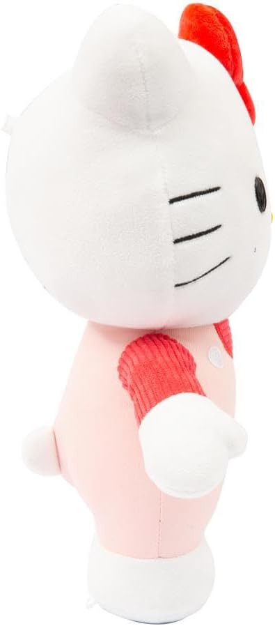 Hello Kitty 30 cm Plüschtier – mit rosa Cord-T-Shirt und rosa Latzhose, weich und kuschelig, Altersgruppen – inklusive Geschenkbox, entzückbares Sammlerstück