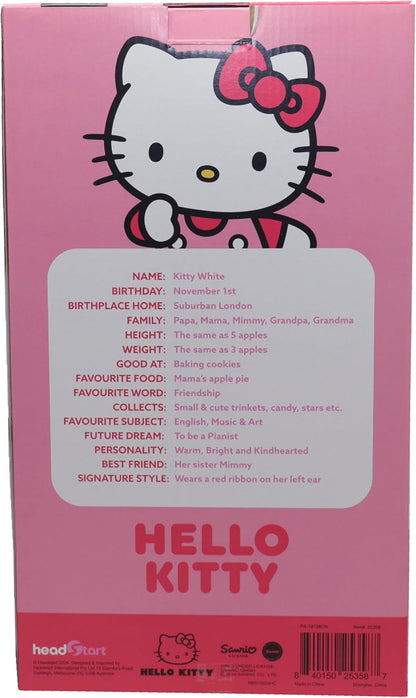 Hello Kitty 30 cm Plüschtier – mit rosa Cord-T-Shirt und rosa Latzhose, weich und kuschelig, Altersgruppen – inklusive Geschenkbox, entzückbares Sammlerstück