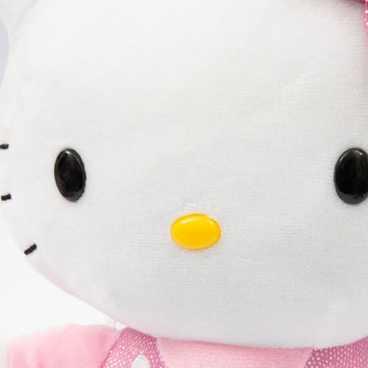 Hello Kitty Giochi Preziosi Morbido Peluche, Alto 30 cm con Outfit alla Moda, Vestitino e Fiocco in Raso Rosa, per Bambini A Partire Da 3 Anni