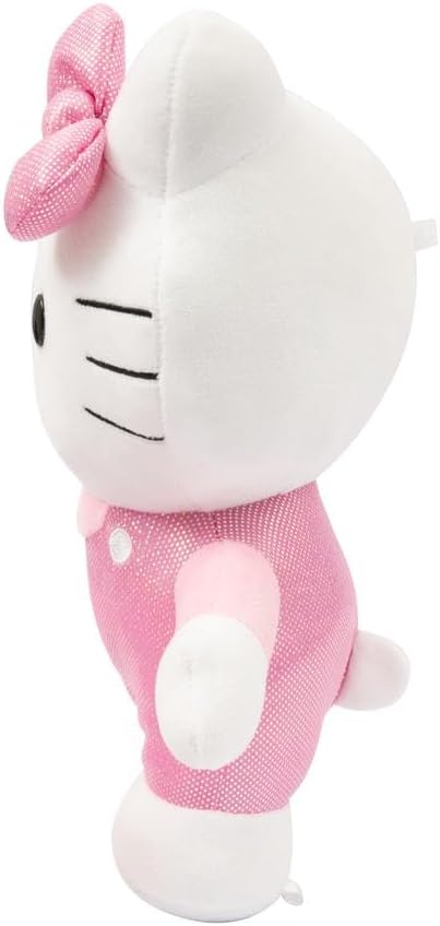 Hello Kitty Giochi Preziosi Morbido Peluche, Alto 30 cm con Outfit alla Moda, Vestitino e Fiocco in Raso Rosa, per Bambini A Partire Da 3 Anni