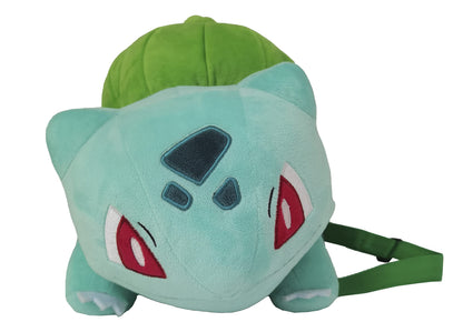 CYPBRANDS Pokémon - Zaino in peluche, Design Bulbasaur, Zaino, Dimensioni 35 cm, Peluche, Verde, Prodotto ufficiale (CyP Brands