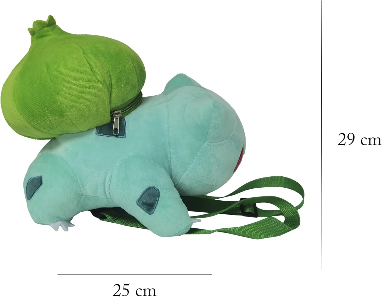 CYPBRANDS Pokémon - Zaino in peluche, Design Bulbasaur, Zaino, Dimensioni 35 cm, Peluche, Verde, Prodotto ufficiale (CyP Brands
