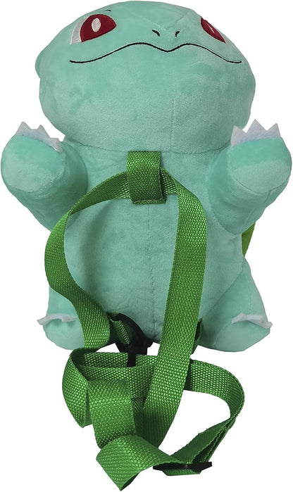 CYPBRANDS Pokémon - Zaino in peluche, Design Bulbasaur, Zaino, Dimensioni 35 cm, Peluche, Verde, Prodotto ufficiale (CyP Brands