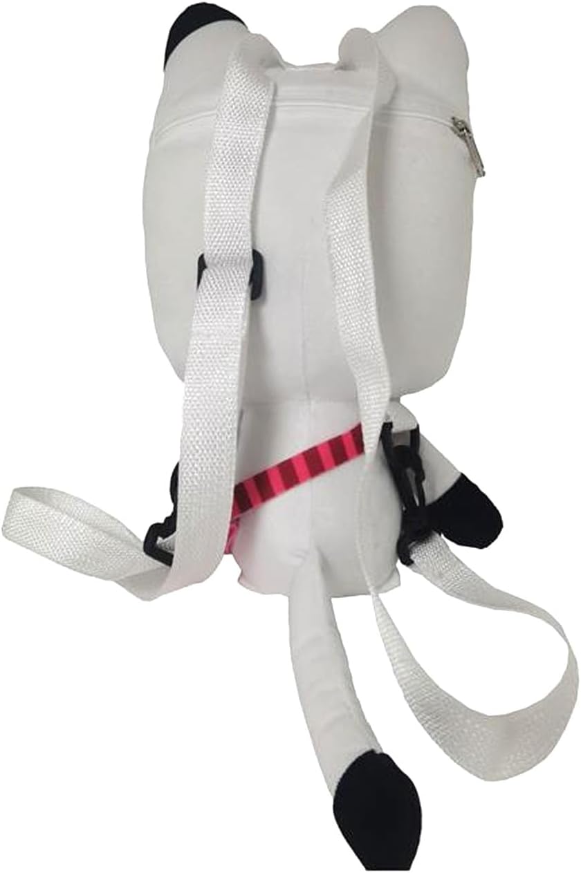 CYPBRANDS Pandy - Peluche gatto bianco 38 cm, peluche zaino con cerniera e nastri regolabili, ideale per bambini e ragazze