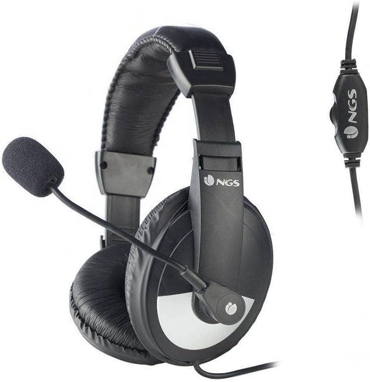 NGS MSX9 PRO - Cuffia con Archetto Imbottito, con Controllo del Volume Fino a 20 Hz, con Microfono e Connessione JACK 3.5MM