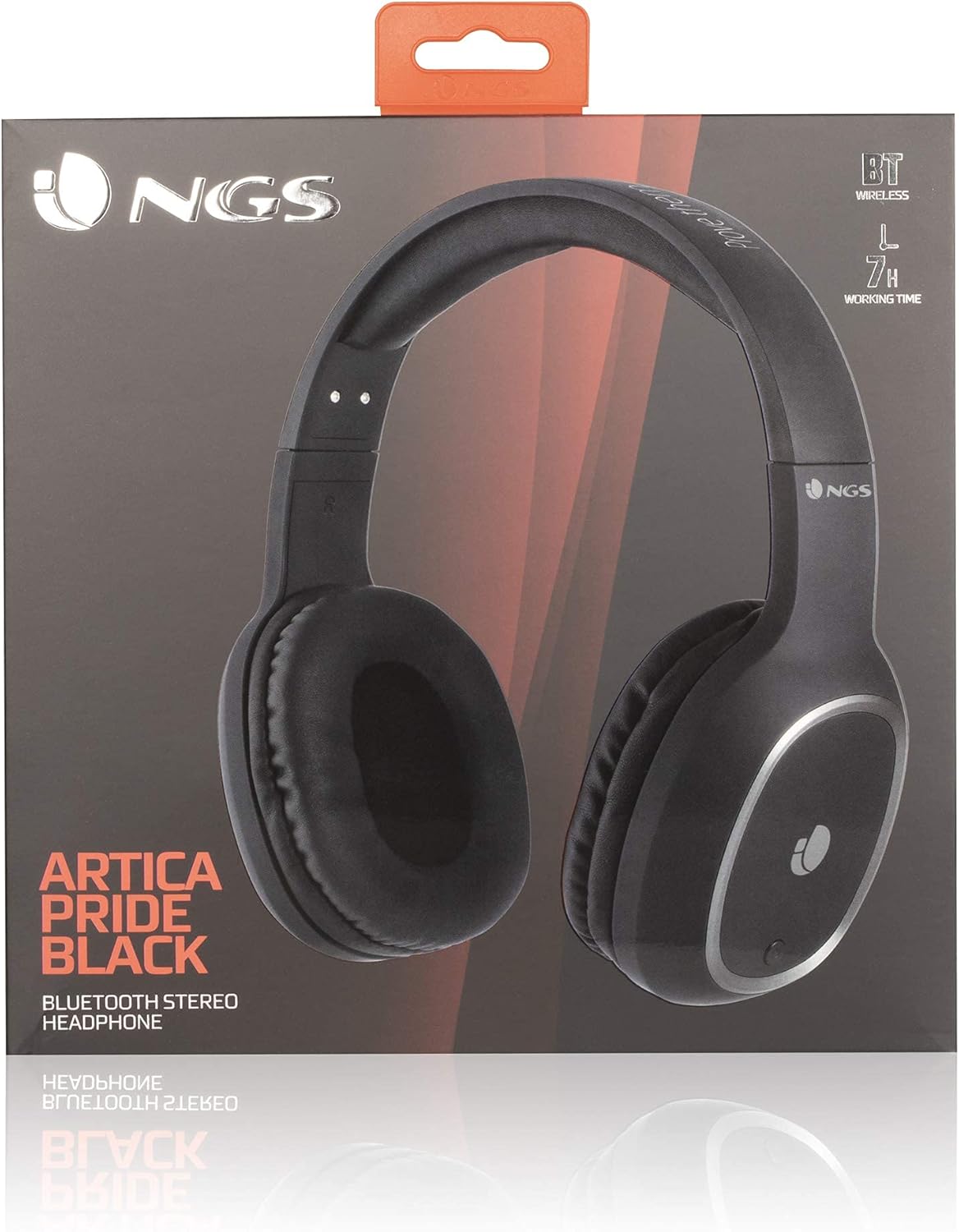 NGS ARTICA Pride Black- Cuffie Senza Fili, Compatibili con Tecnologia Bluetooth, con Microfono, 7 Ore di Durata della Batteria, 20 Hz, Nero