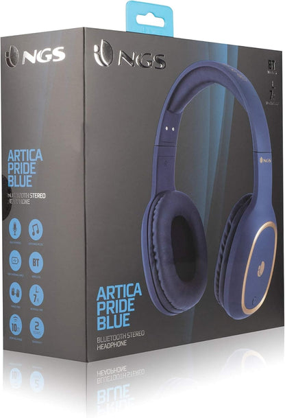 NGS ARTICA Pride Blue - Cuffie Senza Fili, Compatibili con Tecnologia Bluetooth, con Microfono, 7 Ore di Durata della Batteria, 20 Hz, Blu