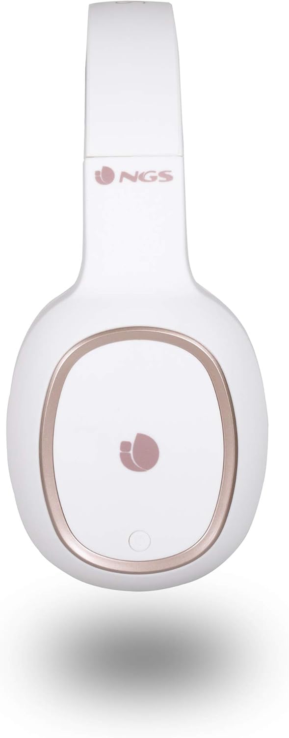 NGS ARTICA PRIDE WHITE- Cuffie Senza fili, Compatibili con Tecnologia Bluetooth, con Microfono, 7 Ore di Durata della Batteria, 20 Hz, Colore Bianco