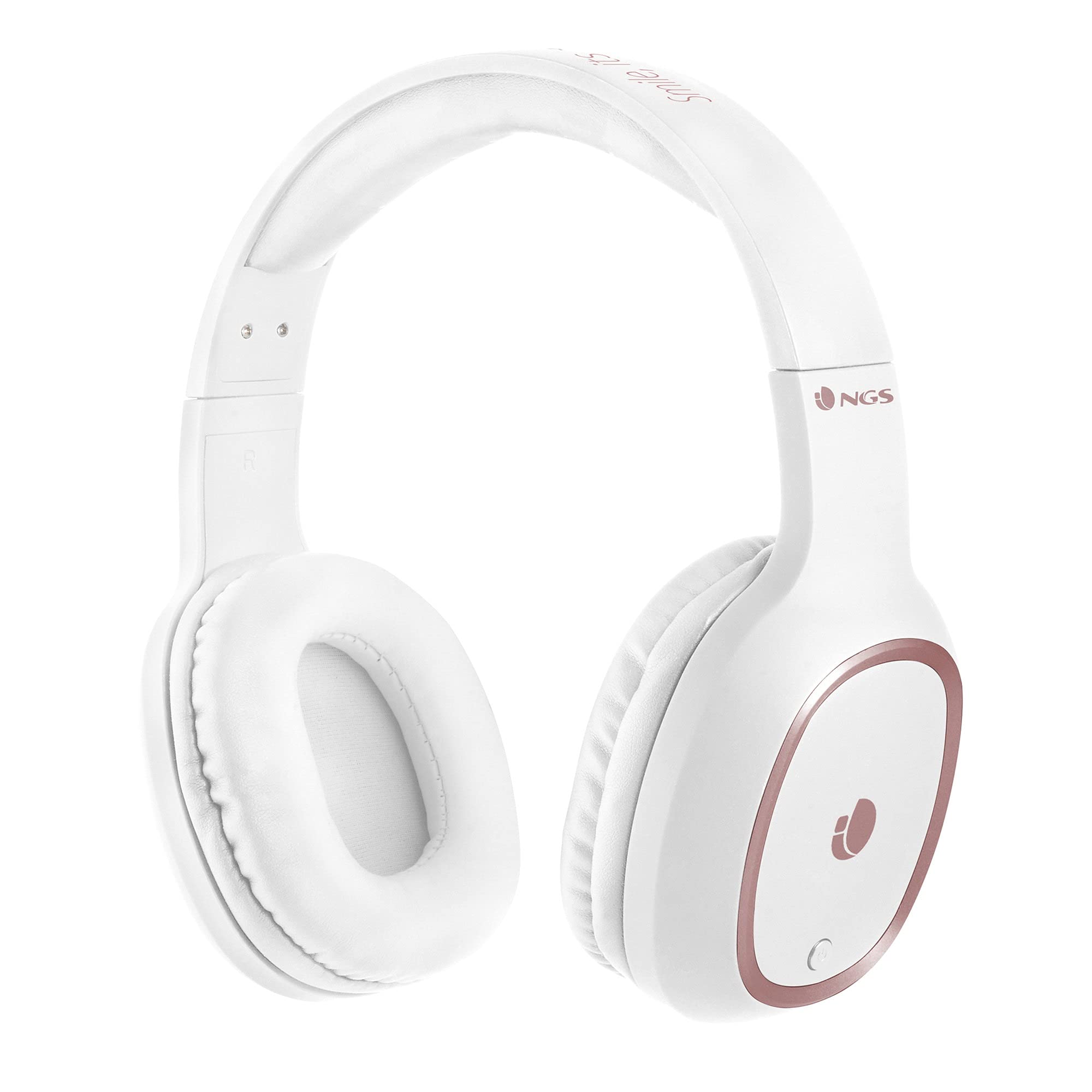 NGS ARTICA PRIDE WHITE- Cuffie Senza fili, Compatibili con Tecnologia Bluetooth, con Microfono, 7 Ore di Durata della Batteria, 20 Hz, Colore Bianco