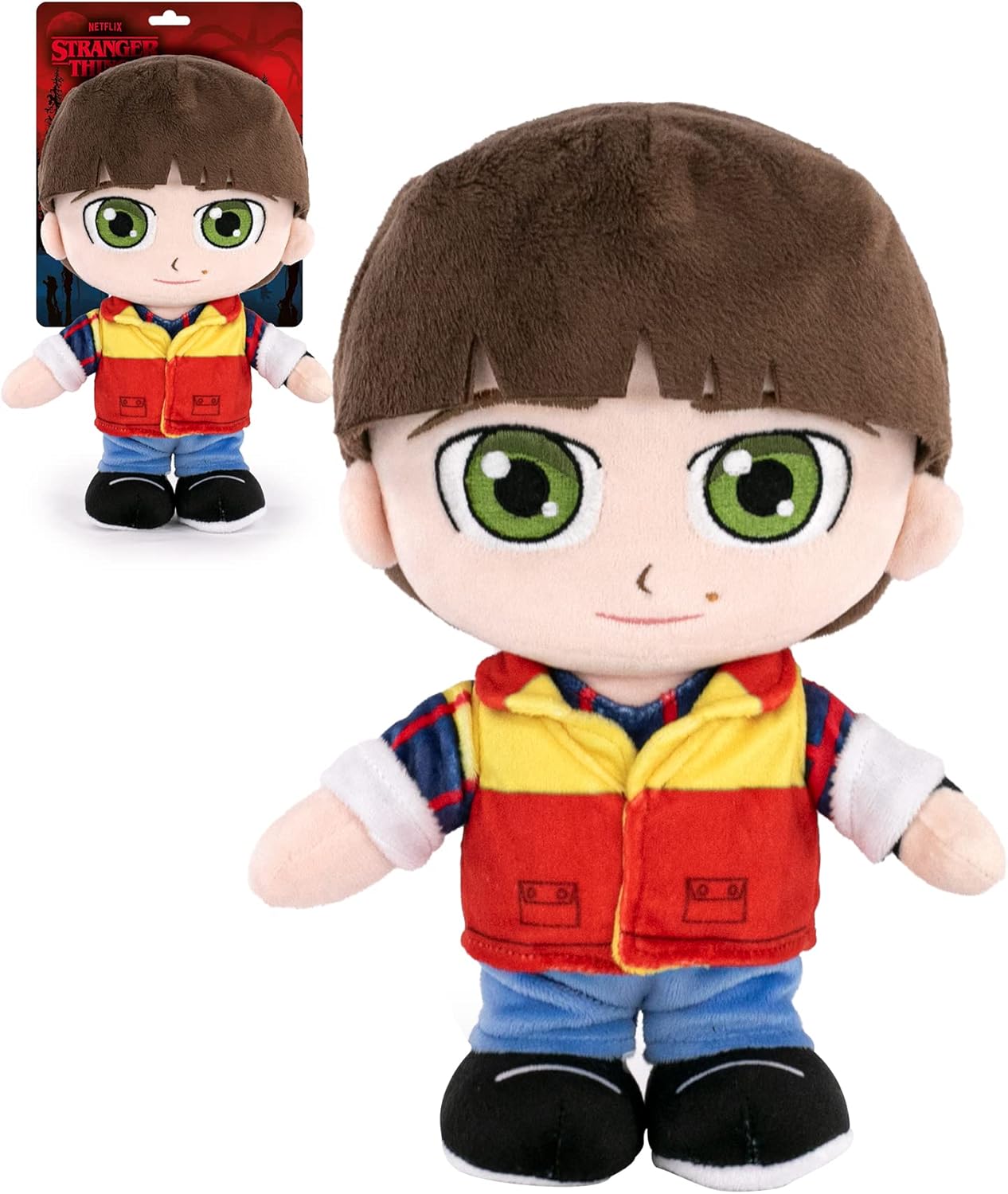Famosa softies - Peluche Will di Stranger Things 26 cm, consistenza morbida e imbottitura in materiale 100% fibra riciclata, per fan della serie e bambini/e da 12 mesi, (760021117