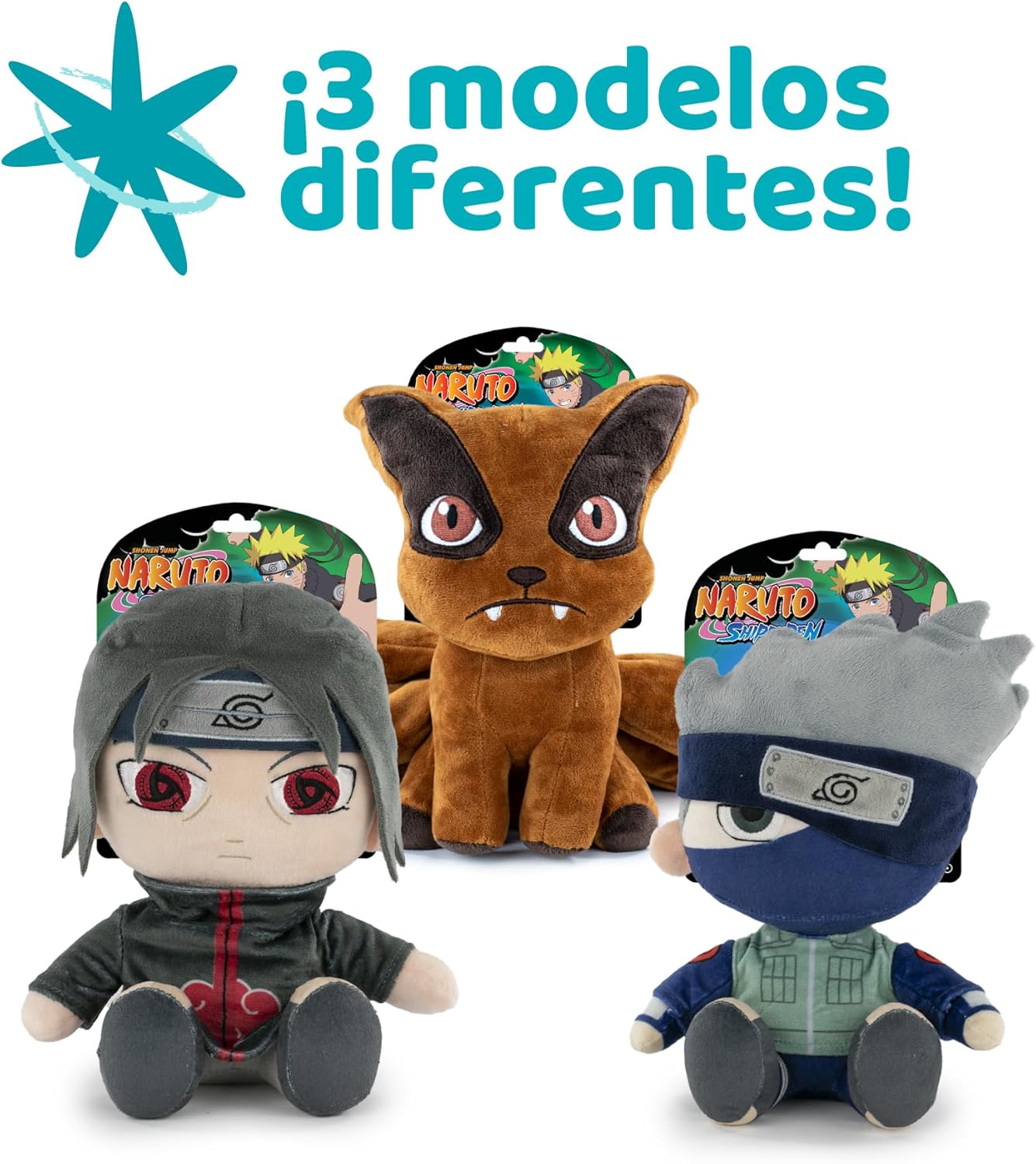Famosa Softies - Peluche del personaggio Kakashi Hatake del Manga e Anime Naruto, 27 cm, con texture super morbida e morbida, famosa (760022203) Kakasi