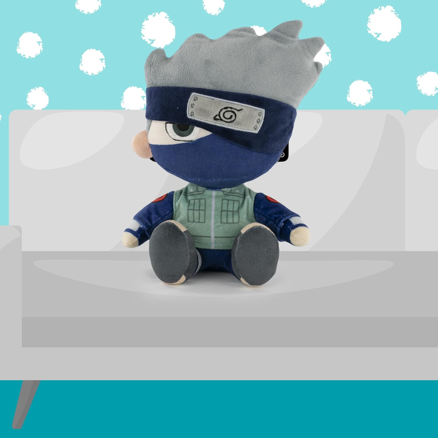 Famosa Softies - Peluche del personaggio Kakashi Hatake del Manga e Anime Naruto, 27 cm, con texture super morbida e morbida, famosa (760022203) Kakasi