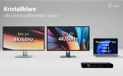 i-tec Universal Docking Station Dual 4K Display - 2X DisplayPort and 2X HDMI, 5X USB Ports