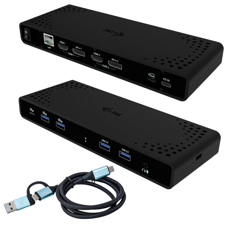i-tec Universal Docking Station Dual 4K Display - 2X DisplayPort and 2X HDMI, 5X USB Ports