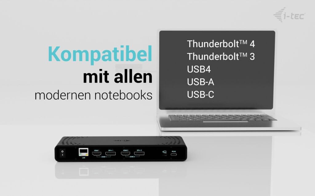 i-tec Universal Docking Station Dual 4K Display - 2X DisplayPort and 2X HDMI, 5X USB Ports
