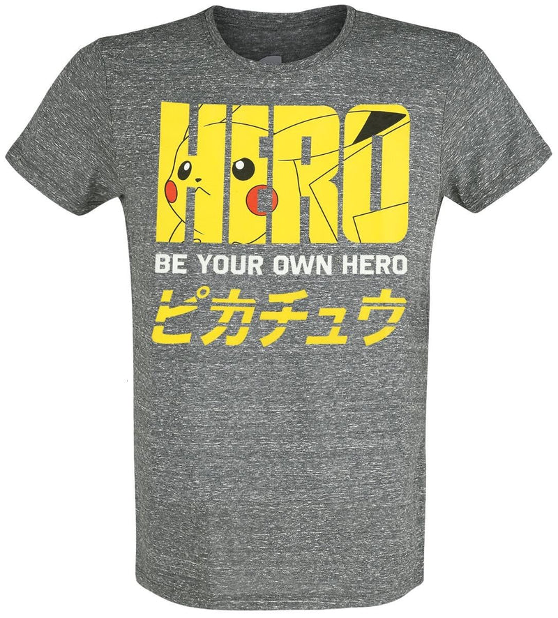 Pokemon - T-Shirt Pokemon Pikachu Pika Hero Uomo Xxl