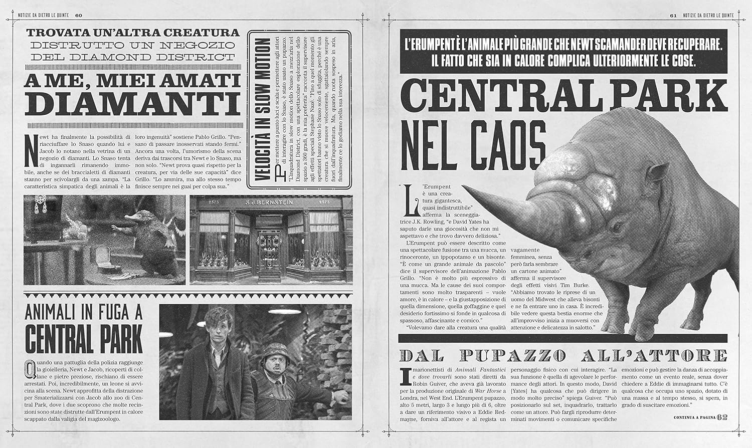 Animali fantastici e dove trovarli. Notizie da dietro le quinte. I retroscena della magia