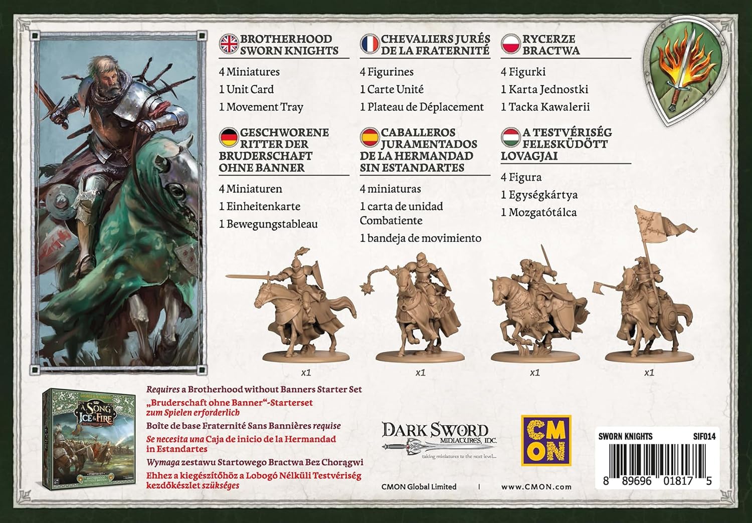 CMON, A Song of Ice & Fire - Brotherhood Sworn Knights (Knights of the Brotherhood without Banner), Expansion, Tabletop, 2 Players, Ages 14+, 45-60 Minutes, German
