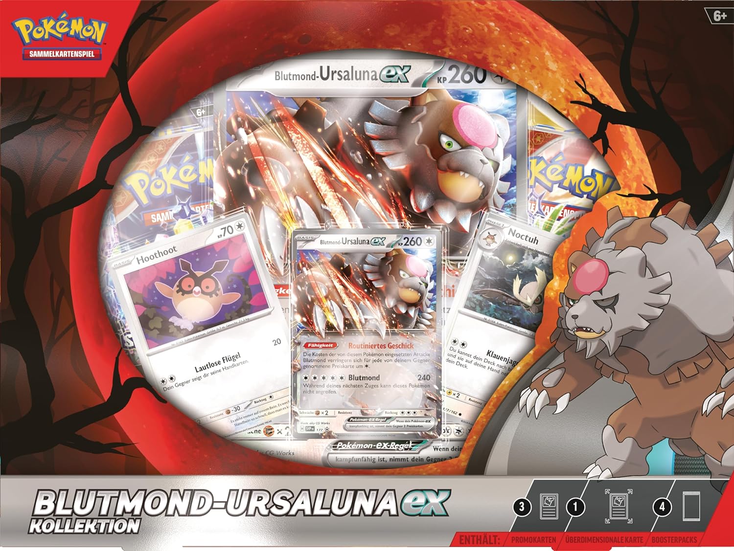 Pokémon - Trading Card Game: Blood Moon Ursaluna-ex Collection (1 Holographic Promo Card, 2 Holographic Cards, 1 Oversized Holographic Card & 4 Booster Packs)