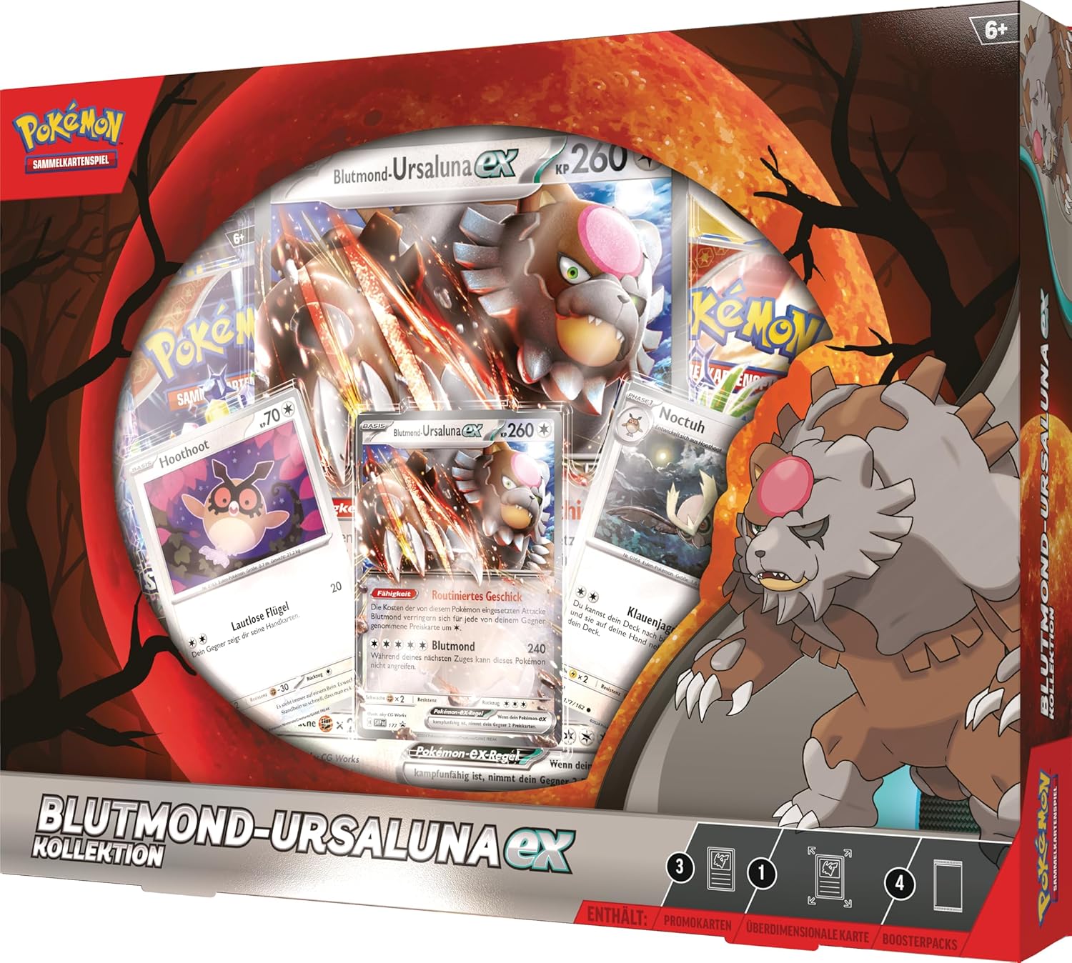 Pokémon - Trading Card Game: Blood Moon Ursaluna-ex Collection (1 Holographic Promo Card, 2 Holographic Cards, 1 Oversized Holographic Card & 4 Booster Packs)