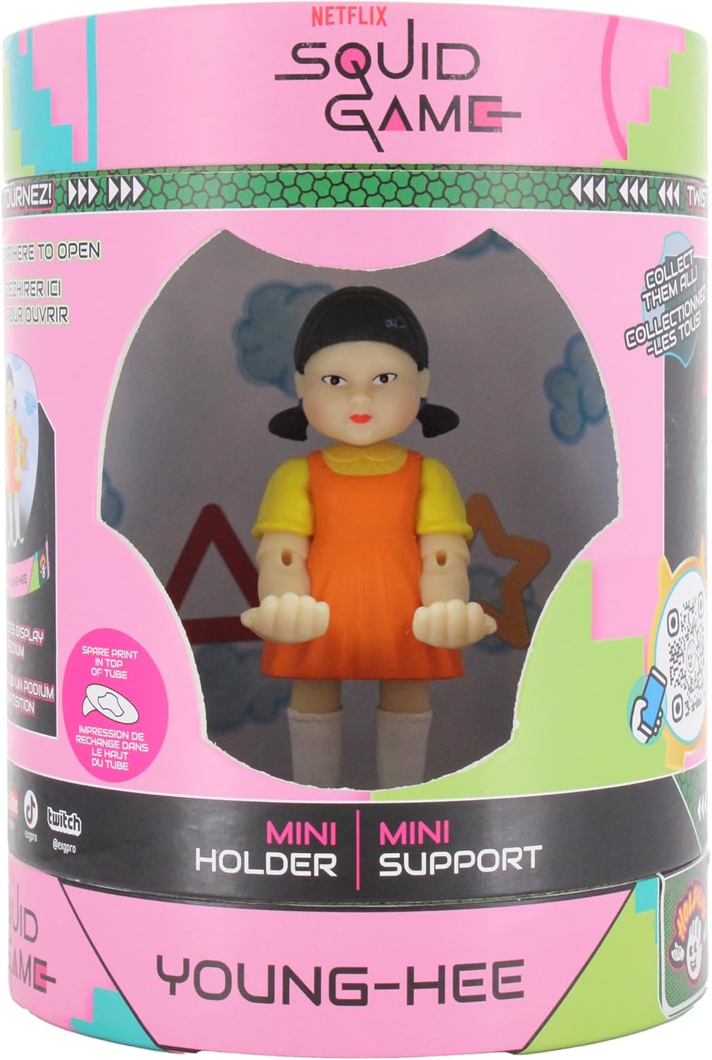 Cable Guys Holdem - Squid Game Young-Hee Girl Collectible Small Tech Accessories & Phone Holder/Stand (iPhone, Samsung, Earbuds, Earphones