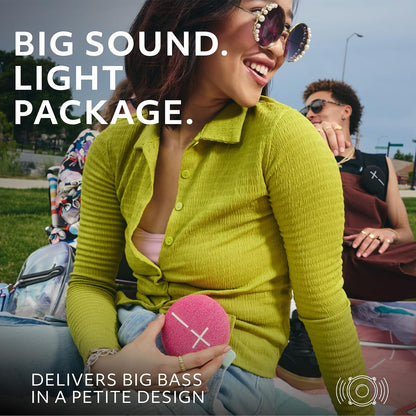 Ultimate Ears MINIROLL Ultra-Portable Waterproof Bluetooth Speaker, Big Bass, IP67 Dustproof, 40 m (131 ft) Range - Calming