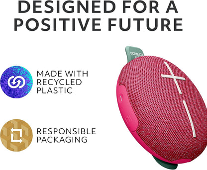Ultimate Ears MINIROLL Ultra-Portable Waterproof Bluetooth Speaker, Big Bass, IP67 Dustproof, 40 m (131 ft) Range - Calming