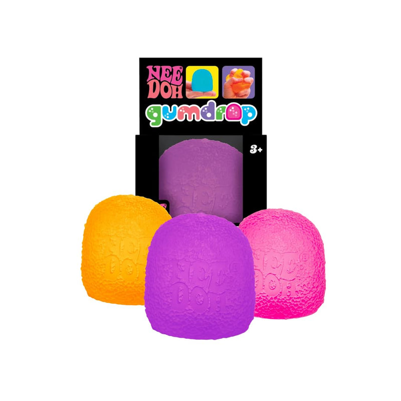 Schylling NeeDoh Gumdrop Strukturiertes sensorisches Fidget-Spielzeug, Farben können variieren, 3 Stück