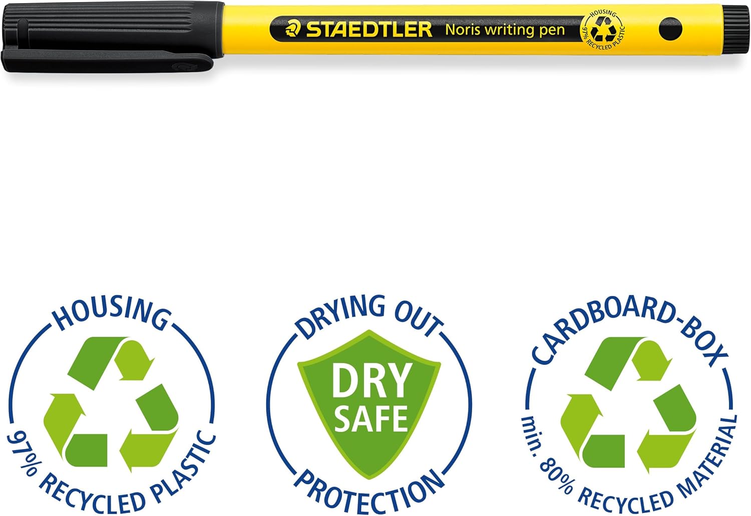 STAEDTLER Noris 307-9 BK5 - Penna per scrittura a mano, confezione da 5, colore: Nero