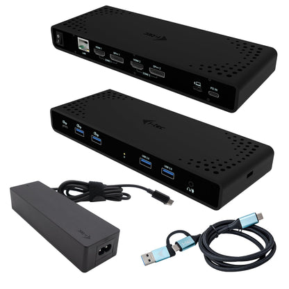 i-tec 4K Dual Display Universal Docking Station with 85W Power Supply - 2 DisplayPort and 2 HDMI ports, 5 USB ports