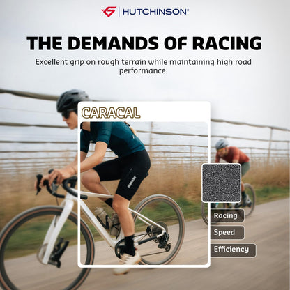 Hutchinson – Caracal Race – Tubeless Ready Gravel Tyre – Mach Tread Ultimate Compound – UltraSwift Casing – High‑Speed Racing Tread – Lightweight
