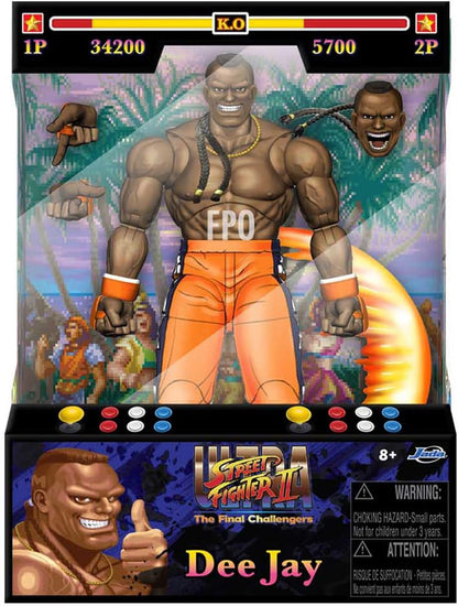 Jada Toys Street Fighter Figur DEE Jay (15 cm) - bewegliche Sammel- und Actionfigur aus Street Fighter 2: The Final Challengers, mit alternativem Kopf, Händen und Zubehör, ab 13 Jahre