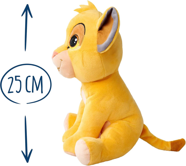 Simba Disney Lion King Character 25cm tall, Celebrating 30 Years of The Lion King, cuddly soft toy for kids and adults for birthday and gift or just collect them all, Brown