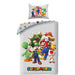 Super Mario Reversible Bedding Set, Duvet Cover 140 x 200 cm and Pillowcase, Polyester, with Mario, Luigi, Toad, Peach, Wario and Yoshi