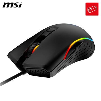 MSI FORGE GM300 Gaming Mouse - 7200DPI Optical Sensor, Symmetrical, 10M+ Click Switches, 7-Buttons, 8ms Latency, RGB LED, 118g - Wired