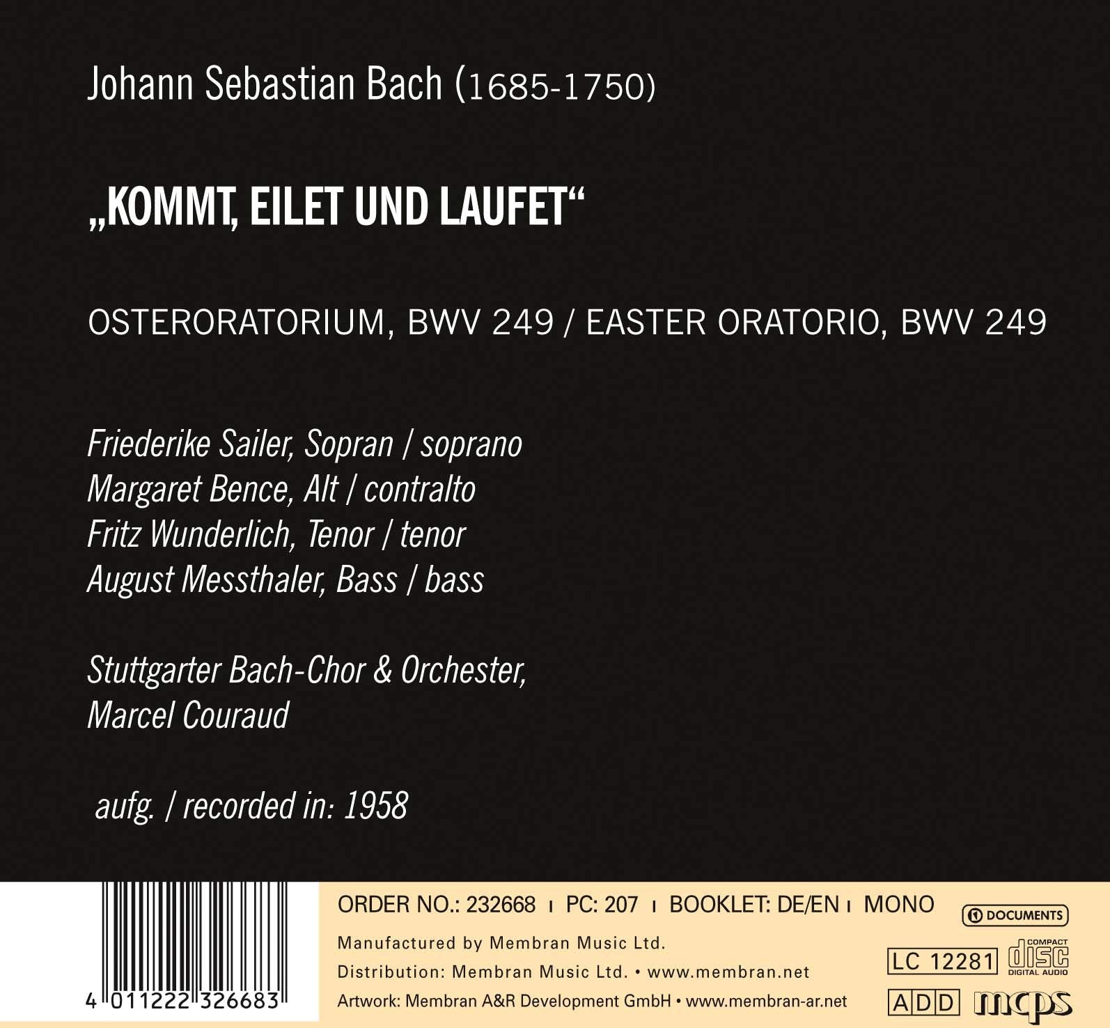 Bach: Osteroratorium Bwv249