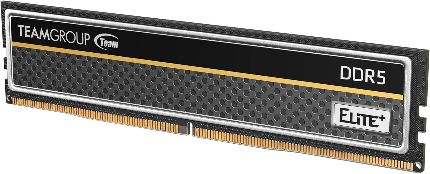 TEAMGROUP Elite Plus DDR5 32GB (2x16GB) 4800MHz PC5-38400 CL40 Unbuffered Non-ECC 1.1V UDIMM 288 Pin Desktop Memory Module Ram (Black) - TPBD532G4800HC40DC01