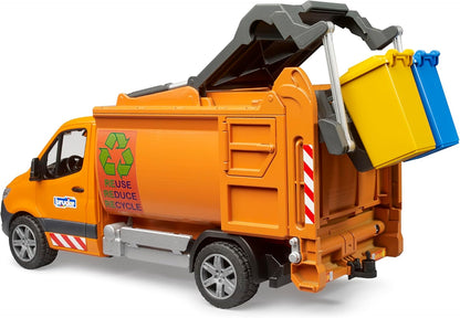Bruder 02682 Mercedes-Benz Sprinter Garbage Truck with Garbage Cans – 1:16 Scale, Compatible with Bruder Figures & Accessories, Ages 4+