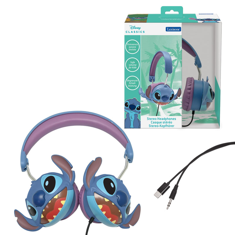 Lexibook -  Disney Stitch - Wired Foldable Headphone  (Hp015D)