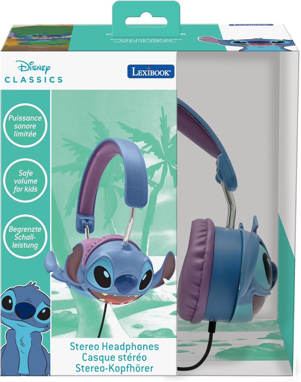 Lexibook -  Disney Stitch - Wired Foldable Headphone  (Hp015D)