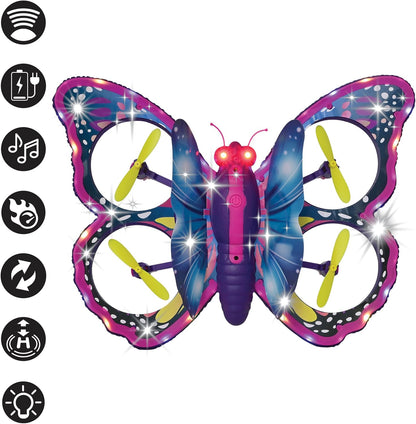 Lexibook, Crosslander Butterfly, Mijn Telegeleide Vliegende Vlinder, Multidirectionele Vlucht tot 12 km/u, Loopings, Afstandsbediening met 2 bedieningsmodi, Geluids- en Lichteffecten, Roze