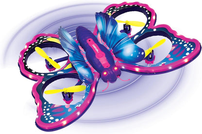 Lexibook, Crosslander Butterfly, Mijn Telegeleide Vliegende Vlinder, Multidirectionele Vlucht tot 12 km/u, Loopings, Afstandsbediening met 2 bedieningsmodi, Geluids- en Lichteffecten, Roze
