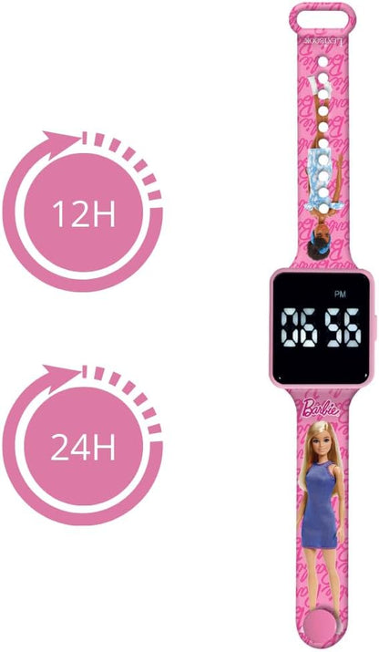 Lexibook - Barbie - Montre LED connectée - Bracelet ajustable