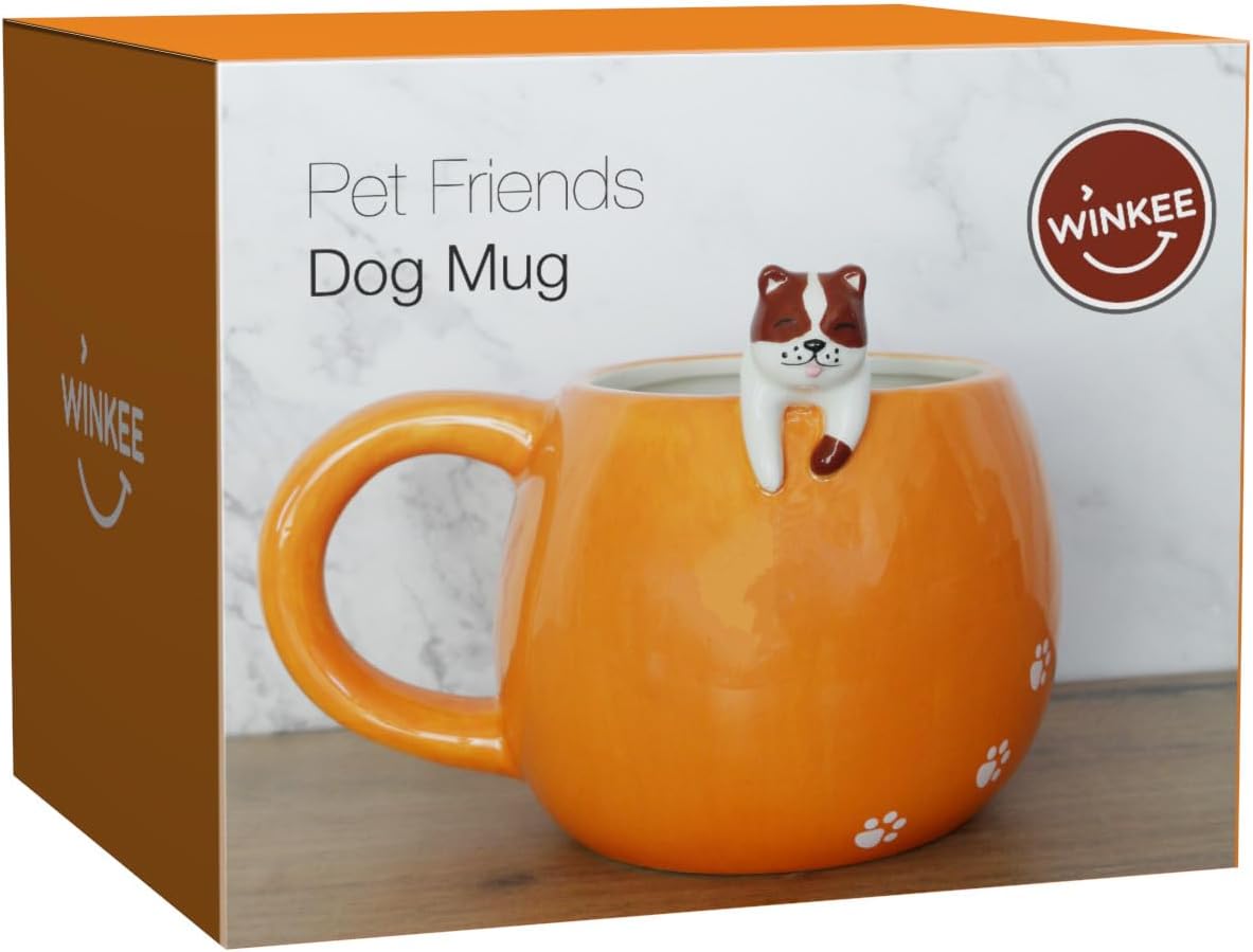 Winkee - Pet Friends koffiemok | De schattige koffiemok & theemok in groot | schattige koffiemok | grote mok ca. 350 ml | cadeau voor verjaardag, eerste schooldag, Kerstmis, Valentijnsdag